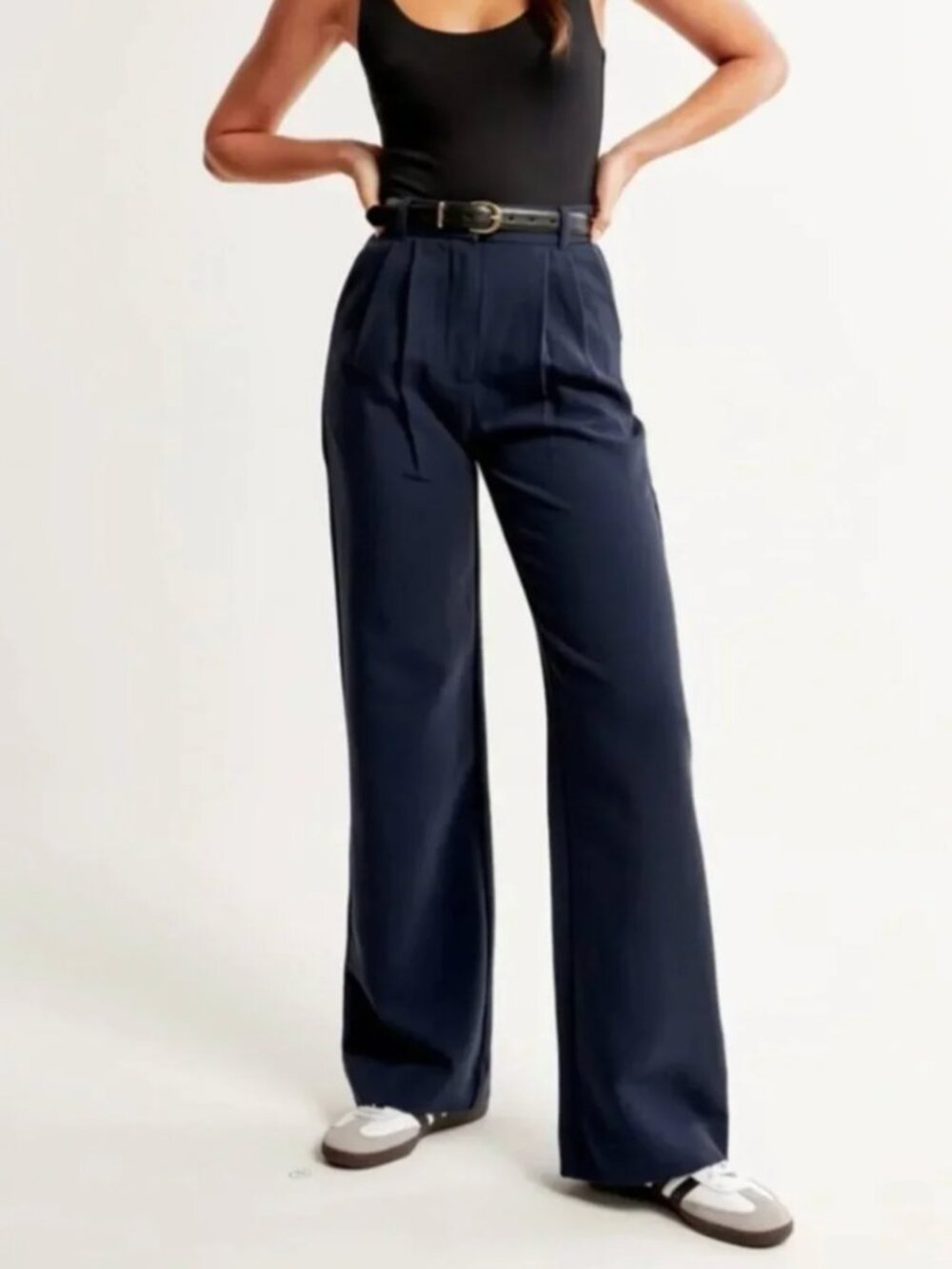 Abercrombie & Fitch NWT Sloane Tailored Pleated Wide Leg High Rise Pant, sz 26S